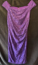 Jolie Moi Purple Lacy Ruched